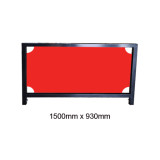1.5m x 0.93m Black Square Tube Cafe Wind Barrier with Plain PVC Panel